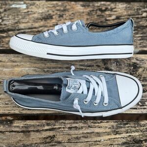 Converse Womens Chuck Taylor All-Star Shoreline SZ 8 Light Blue Slip-On Shoes T1